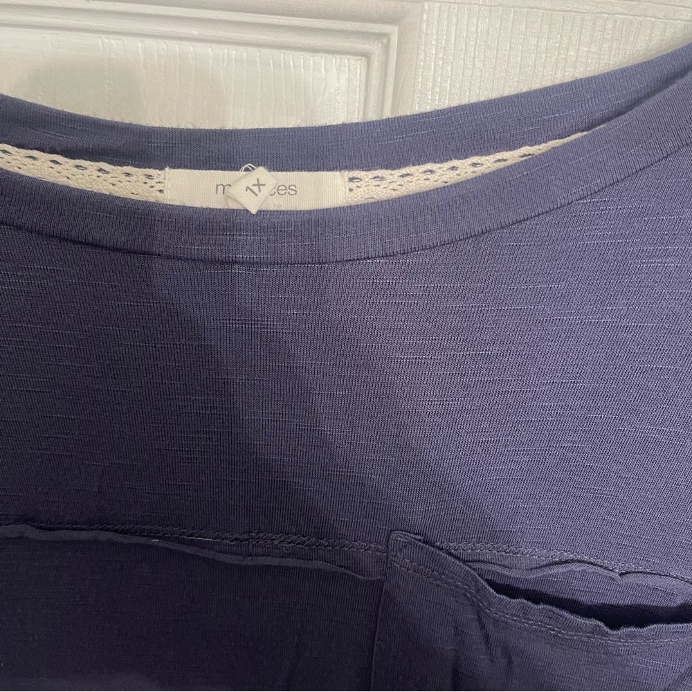 Women's Long Sleeve Top - Navy Blue - Picture 4 of 4